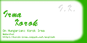 irma korok business card